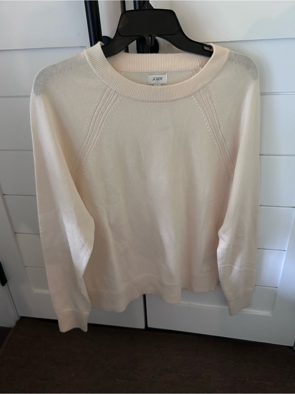 J.CREW NWT Women's Small Ivory Knit Crewneck Long Sleeve Pullover Sweater